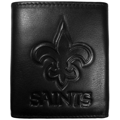 New Orleans Saints Embossed Leather Trifold Wallet