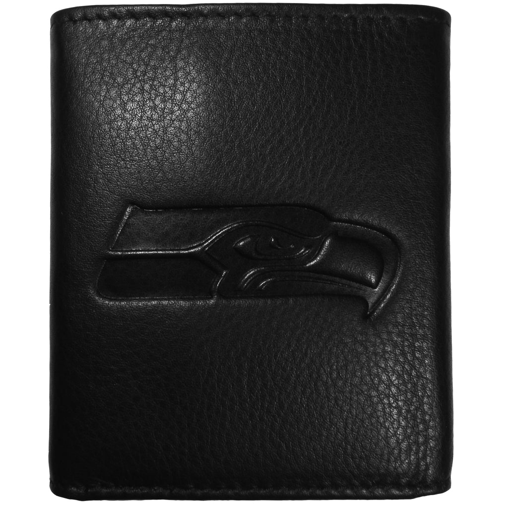 Seattle Seahawks Embossed Leather Trifold Wallet