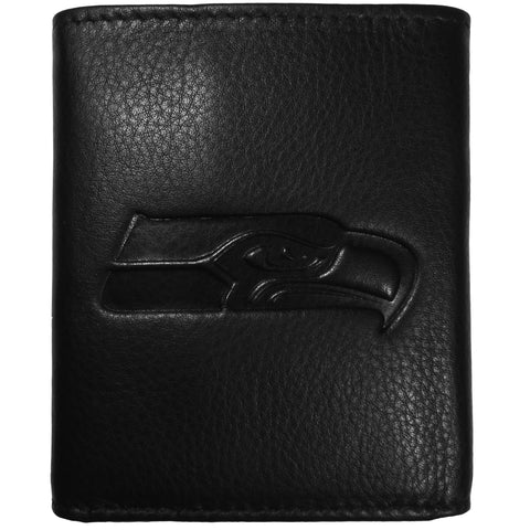 Seattle Seahawks Embossed Leather Trifold Wallet