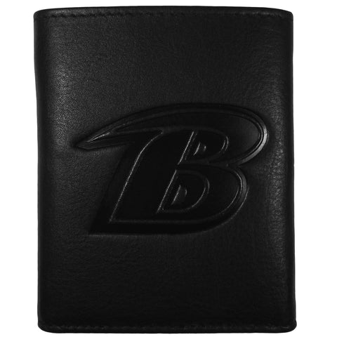 Baltimore Ravens Embossed Leather Trifold Wallet