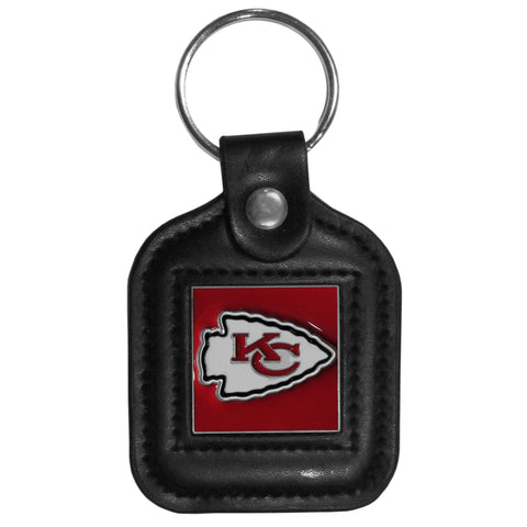 Kansas City Chiefs Square Leather Key Chain