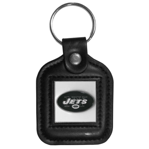 New York Jets   Square Leatherette Key Chain 