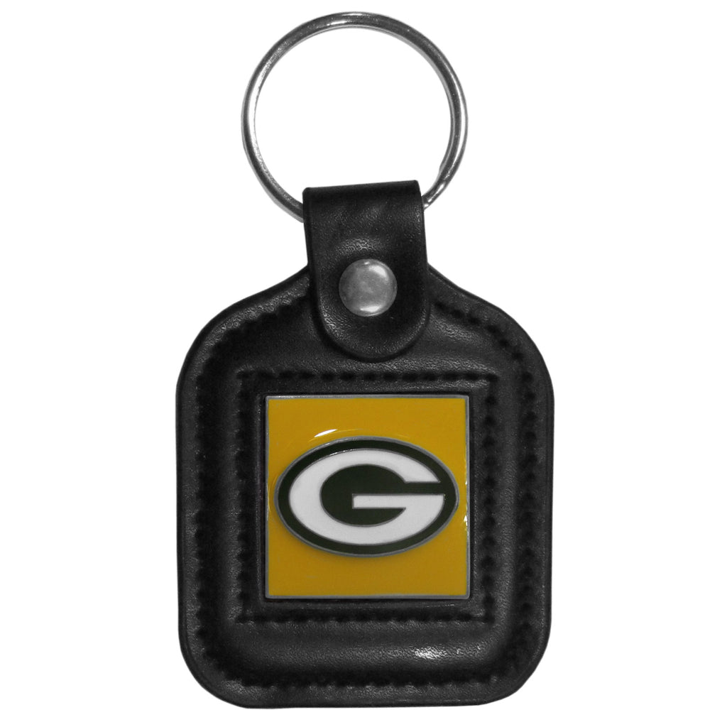 Green Bay Packers   Square Leatherette Key Chain 