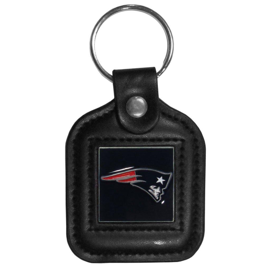 New England Patriots Square Leather Key Chain