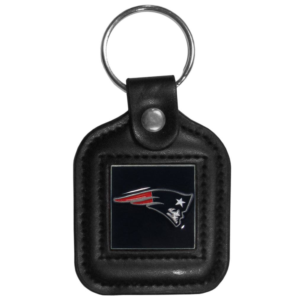 New England Patriots   Square Leatherette Key Chain 