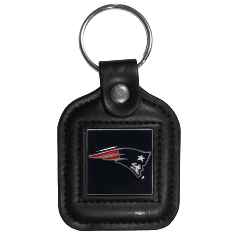 New England Patriots   Square Leatherette Key Chain 