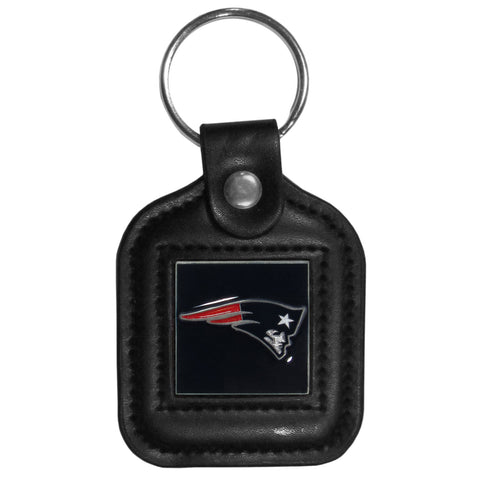 New England Patriots Square Leather Key Chain