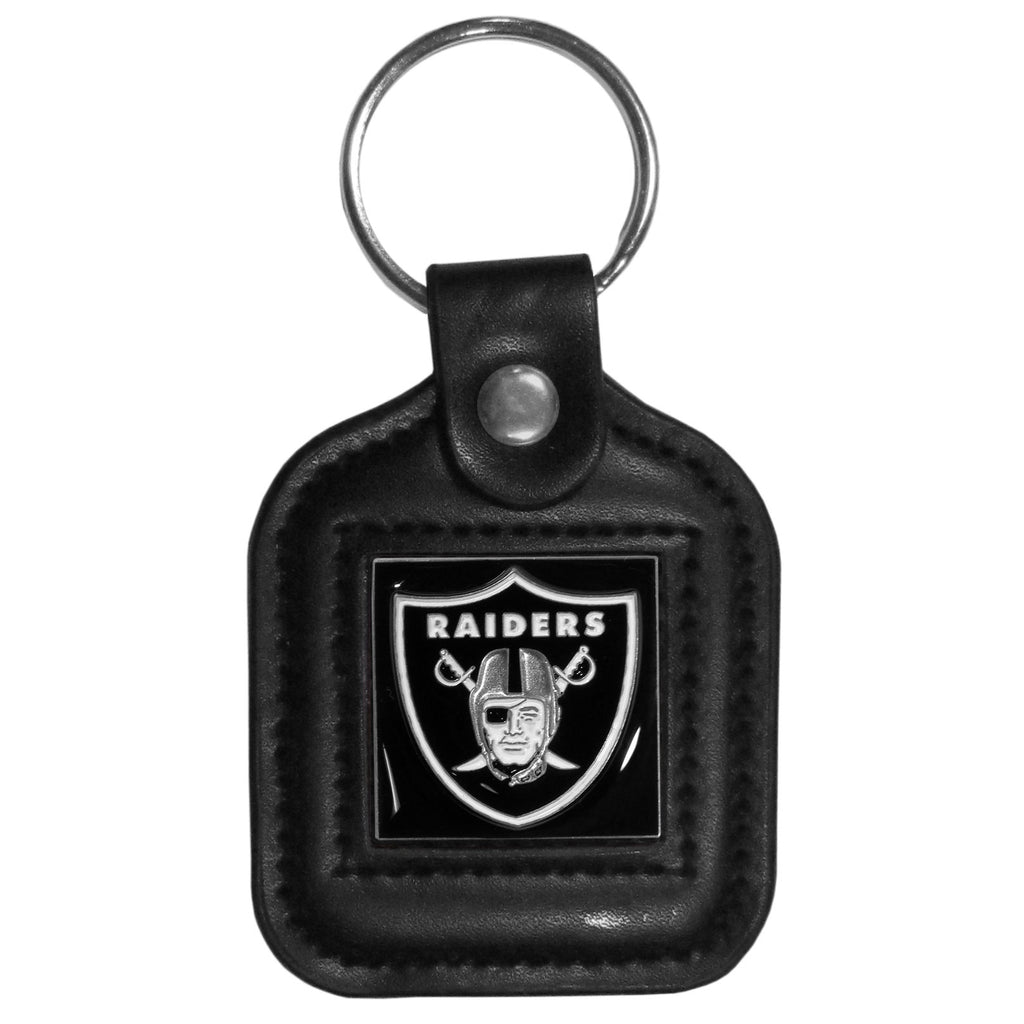 Oakland Raiders Square Leather Key Chain