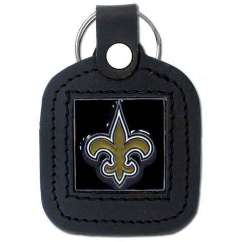 New Orleans Saints Square Leather Key Chain