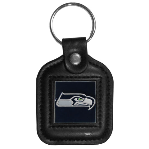 Seattle Seahawks   Square Leatherette Key Chain 