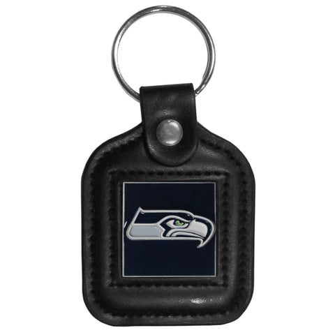 Seattle Seahawks Square Leather Key Chain