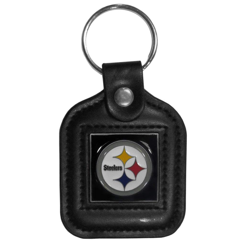 Pittsburgh Steelers Square Leather Key Chain