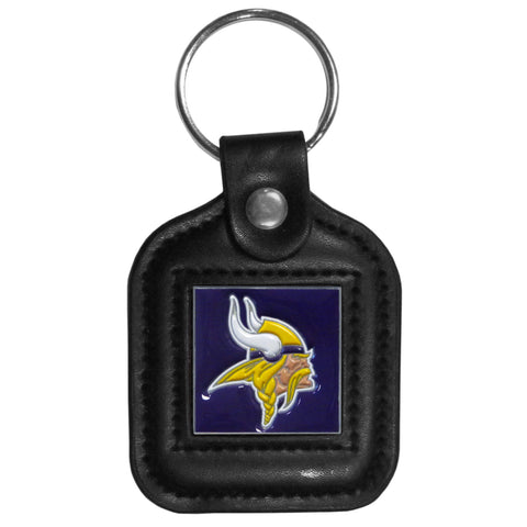 Minnesota Vikings   Square Leatherette Key Chain 