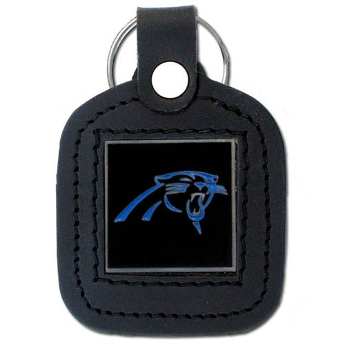 Carolina Panthers Square Leather Key Chain