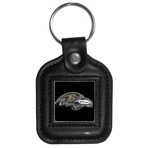 Baltimore Ravens Square Leather Key Chain