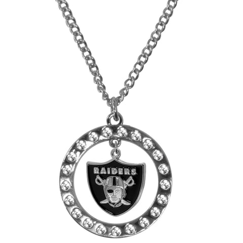 Oakland Raiders Rhinestone Hoop Necklaces