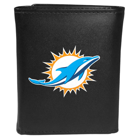 Miami Dolphins Leather Trifold Wallet, Large Logo