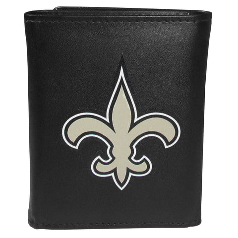 New Orleans Saints Leather Trifold Wallet, Large Logo