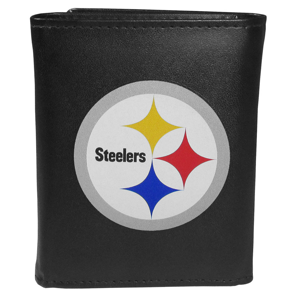 Pittsburgh Steelers Leather Trifold Wallet, Large Logo