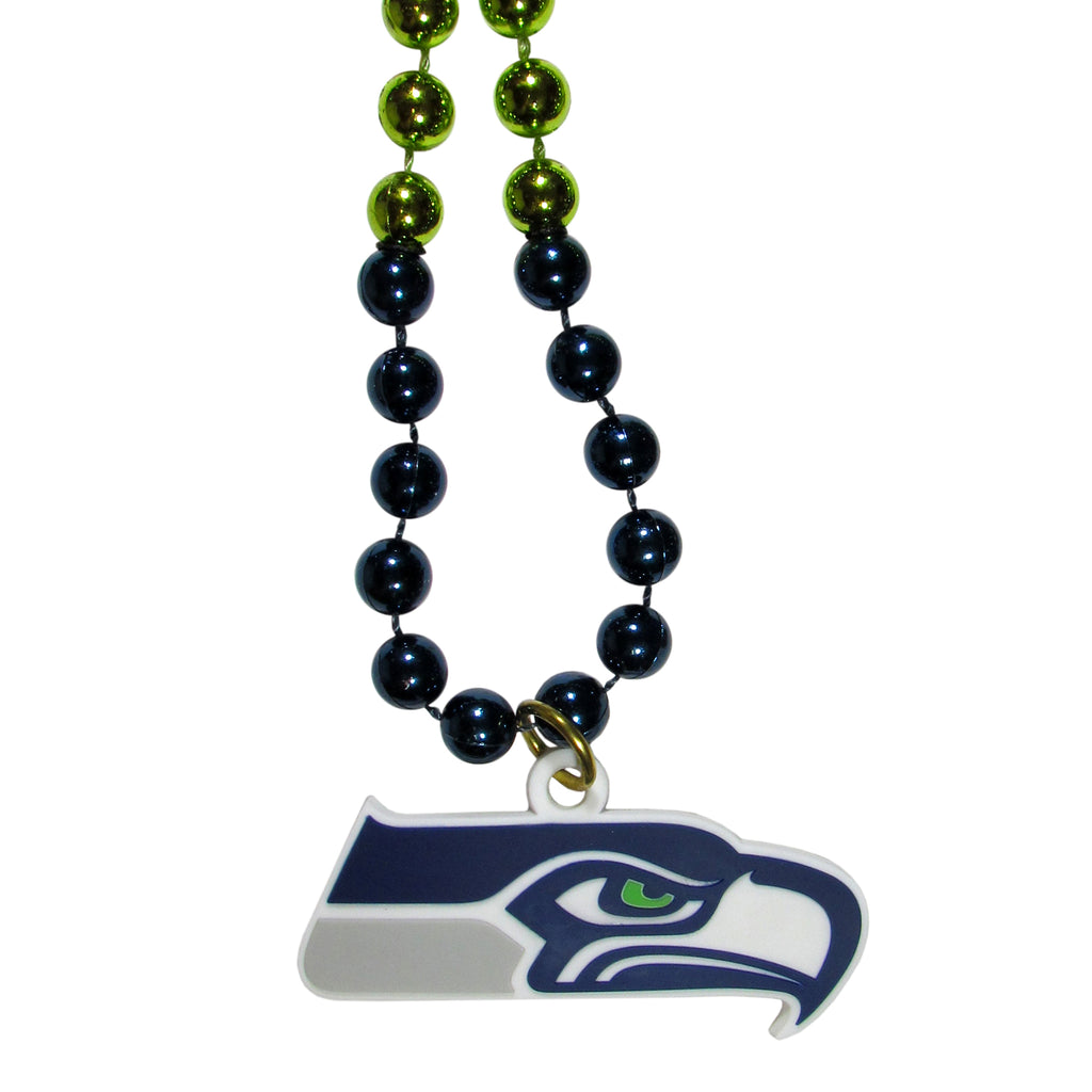 Seattle Seahawks Mardi Gras Bead Necklace