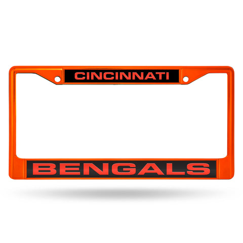 Cincinnati Bengals Laser Colored Chrome License Frame