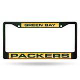 Green Bay Packers Laser Colored Chrome License Frame