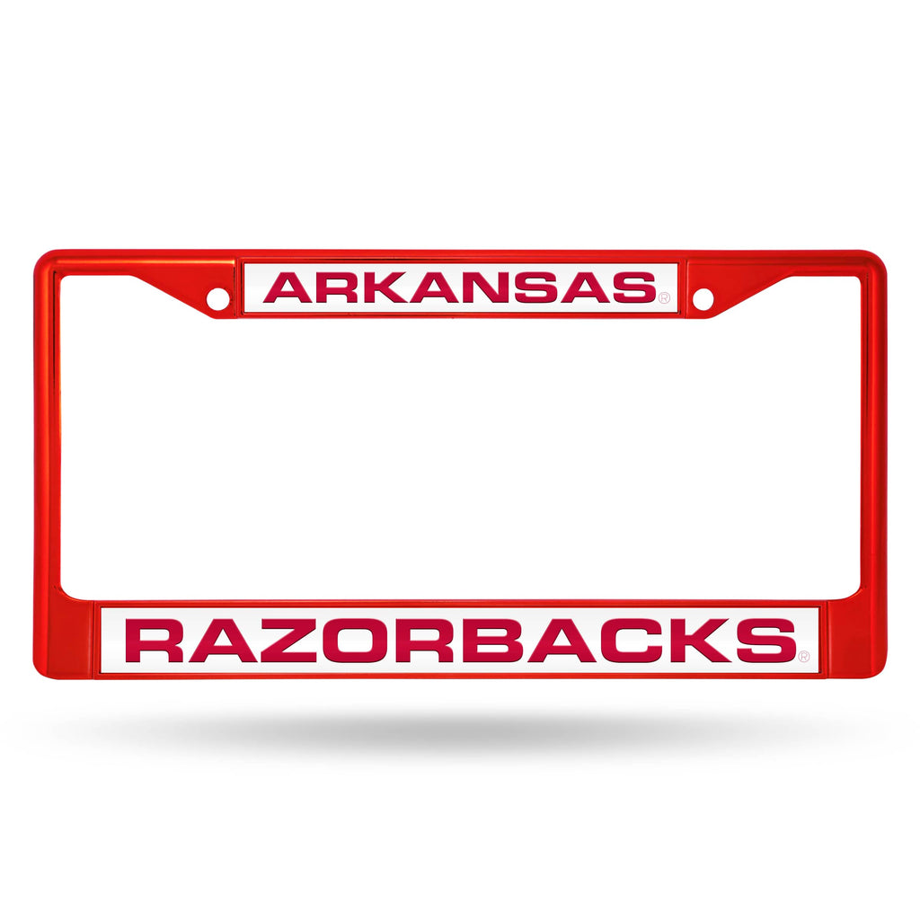 Arkansas Razorbacks Laser Colored Chrome License Frame