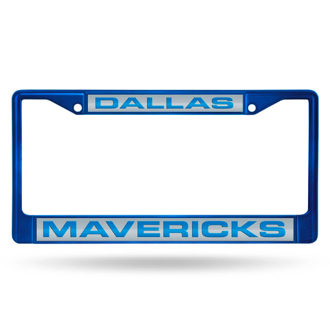 Dallas Mavericks Laser Colored Chrome License Frame