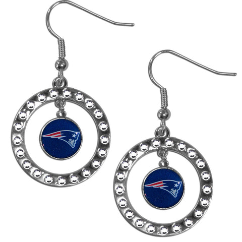 New England Patriots Rhinestone Hoop Earrings