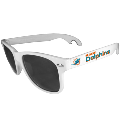 Miami Dolphins Beachfarer Bottle Opener Sunglasses -  White