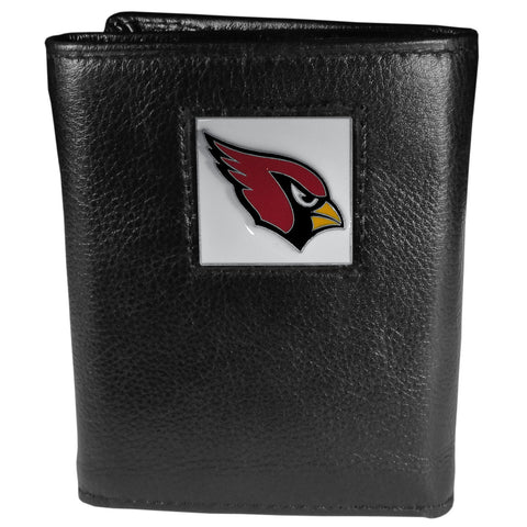 Arizona Cardinals Deluxe Leather Trifold Wallet Packaged in Gift Box