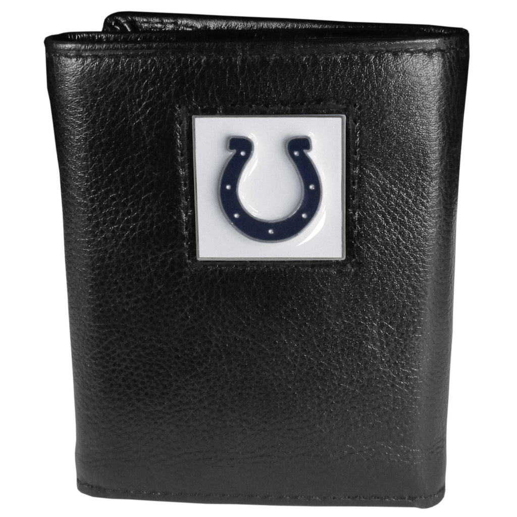 Indianapolis Colts Deluxe Leather Trifold Wallet Packaged in Gift Box