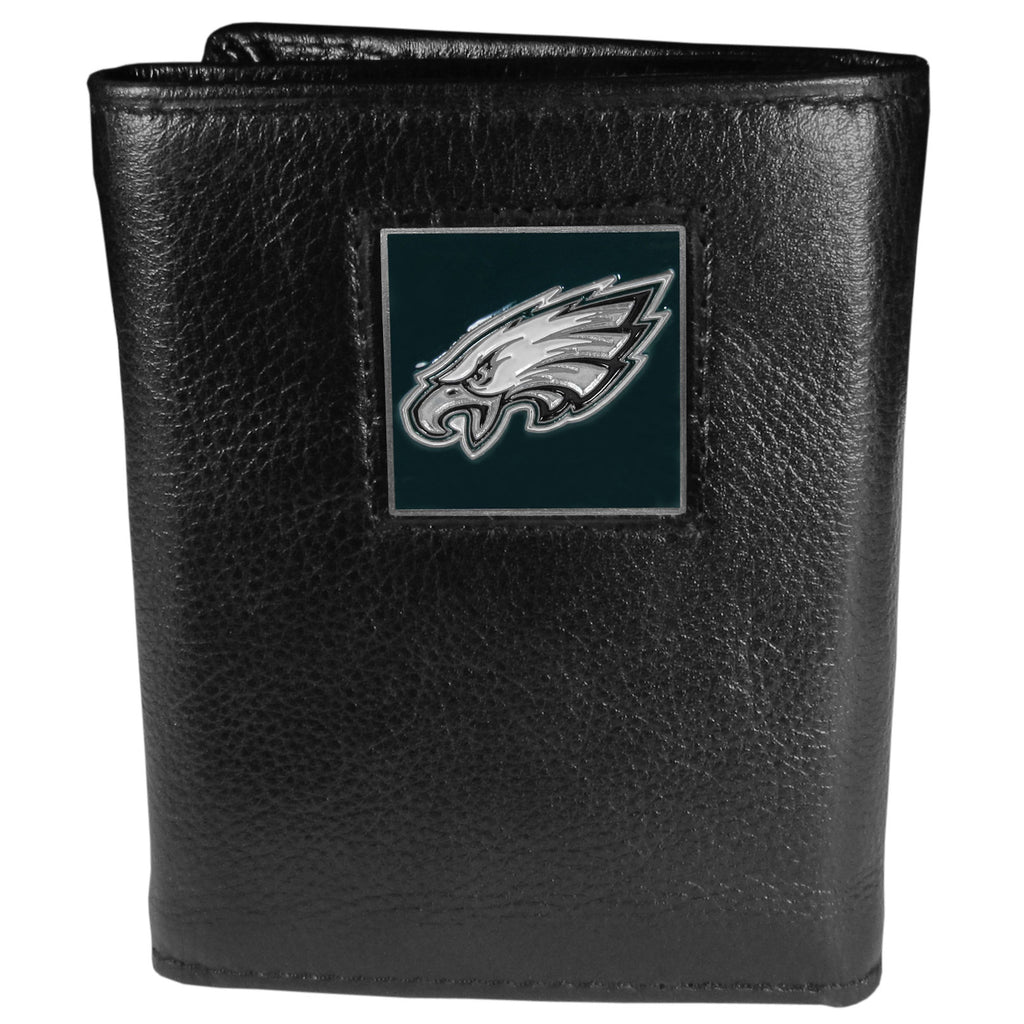 Philadelphia Eagles Deluxe Leather Trifold Wallet Packaged in Gift Box