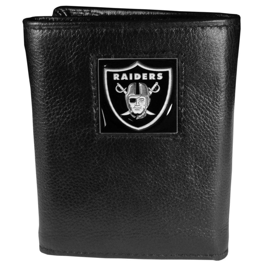 Oakland Raiders Deluxe Leather Trifold Wallet