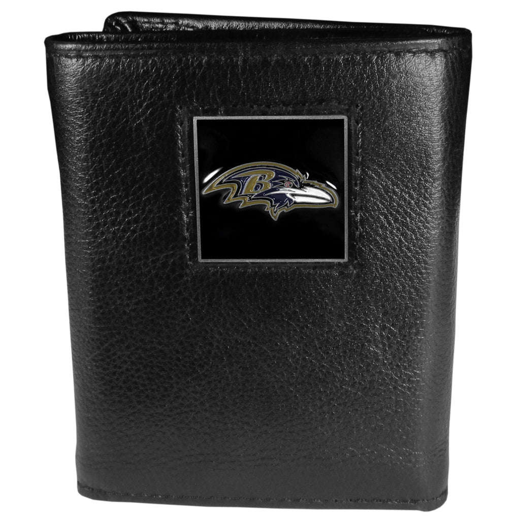 Baltimore Ravens Deluxe Leather Trifold Wallet