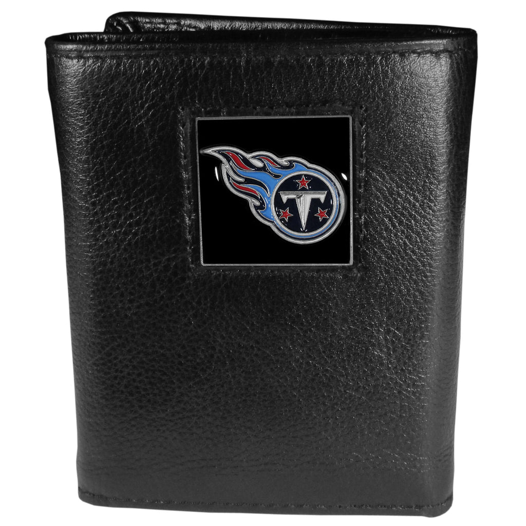 Tennessee Titans Deluxe Leather Trifold Wallet Packaged in Gift Box