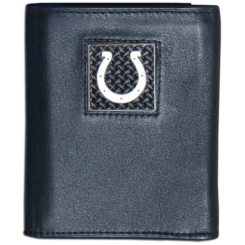 Indianapolis Colts Gridiron Leather Trifold Wallet Packaged in Gift Box