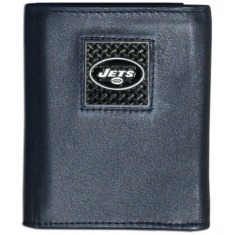 New York Jets   Gridiron Leather Tri fold Wallet Packaged in Gift Box 