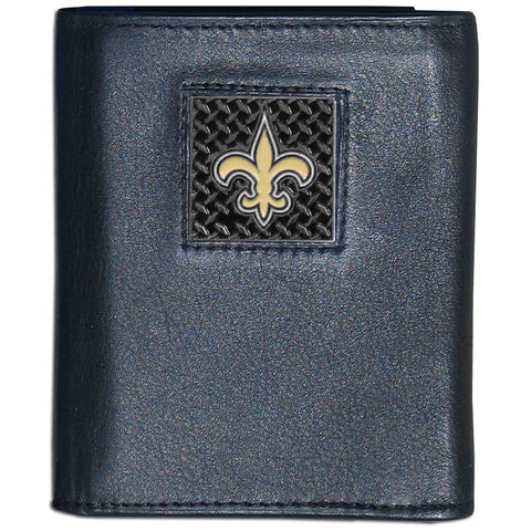 New Orleans Saints Gridiron Leather Trifold Wallet Packaged in Gift Box