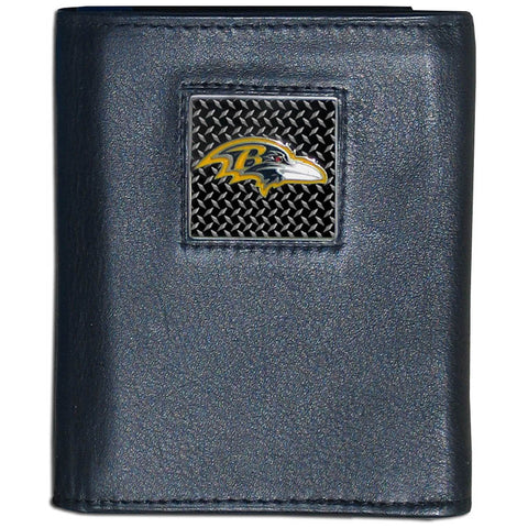 Baltimore Ravens Gridiron Leather Trifold Wallet Packaged in Gift Box