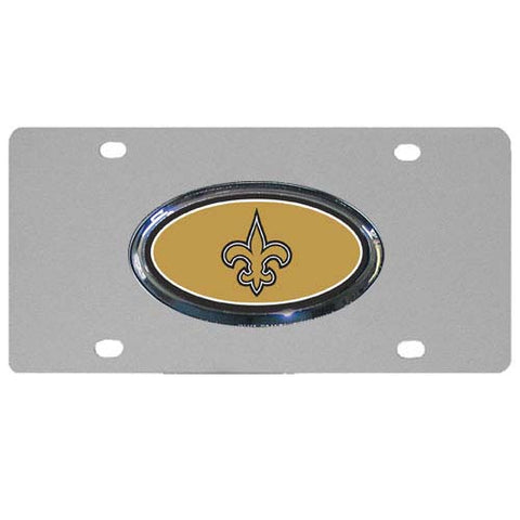 New Orleans Saints Steel License Plate with Domed Emblem