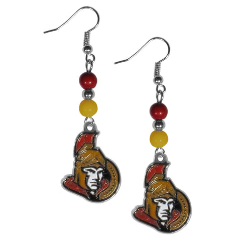Ottawa Senators® Fan Bead Earrings - Dangle Style