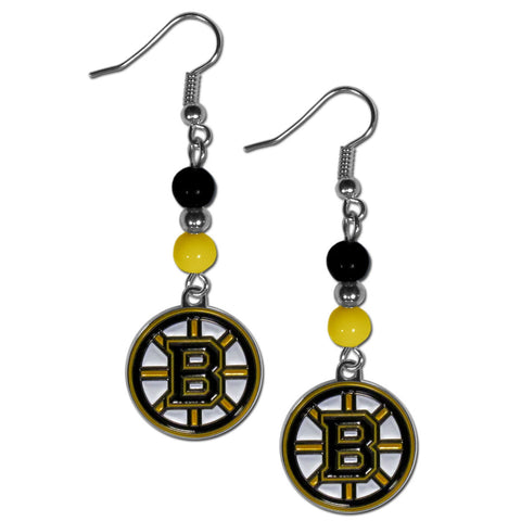 Boston Bruins® Fan Bead Earrings - Dangle Style