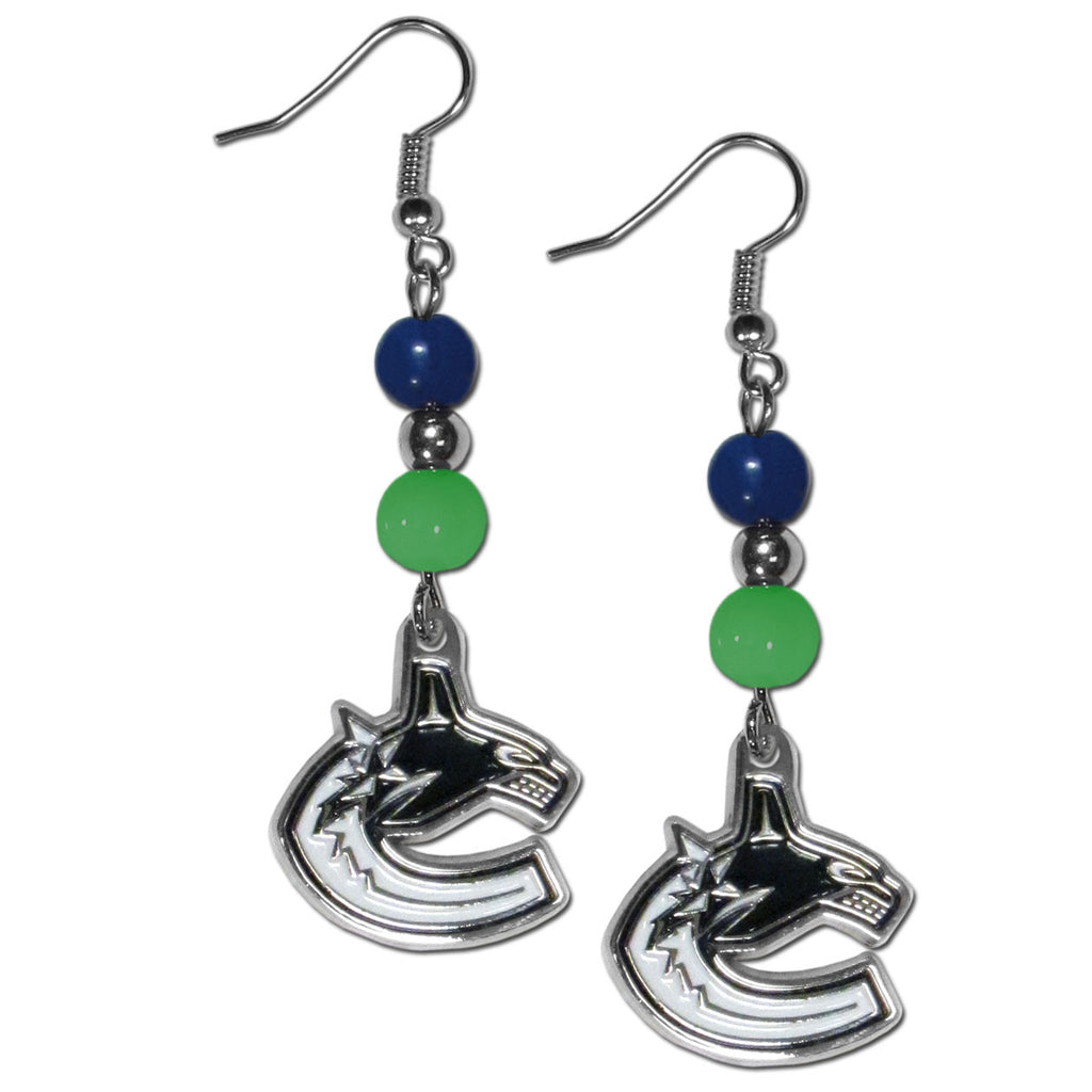 Vancouver Canucks® Fan Bead Dangle Earrings