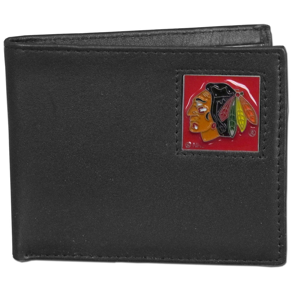 Chicago Blackhawks® Leather Bifold Wallet - Std - Packaged in Gift Box