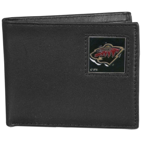 Minnesota Wild® Leather Bifold Wallet - Std - Packaged in Gift Box