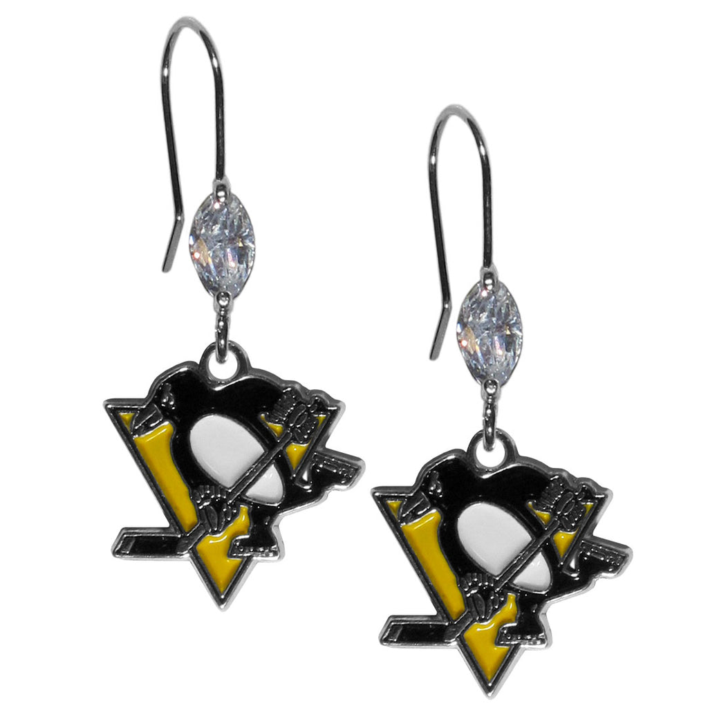Pittsburgh Penguins® Crystal Earrings - Dangle Style