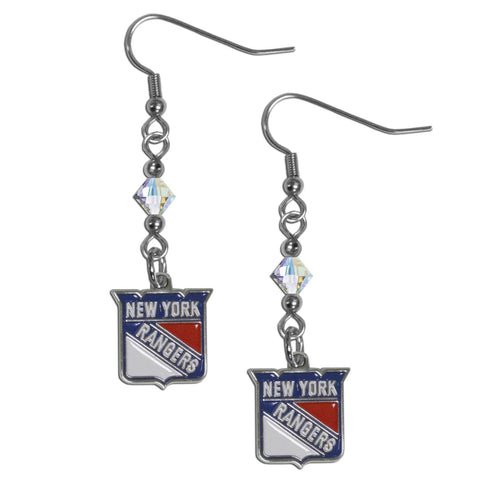 New York Rangers® Crystal Earrings - Dangle Style