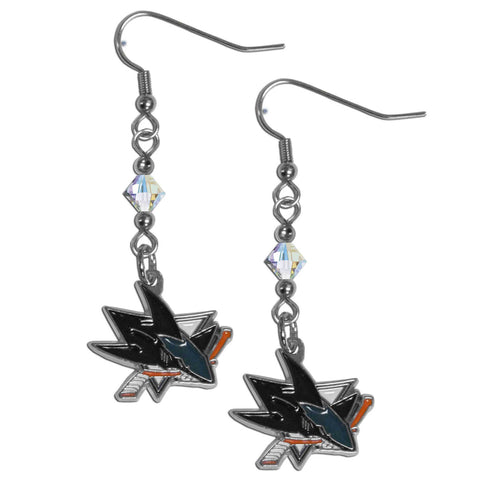 San Jose Sharks® Crystal Earrings - Dangle Style