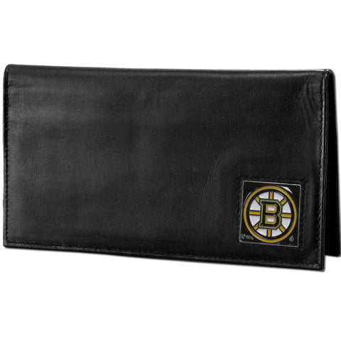 Boston Bruins® Deluxe Leather Checkbook Cover